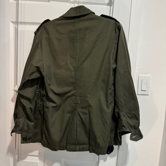 Vintage French military olive jacket fits Sz XS-M - Picture 3 of 7
